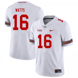 NCAA Ohio State Buckeyes Men's #16 Ryan Watts White Nike Football College Jersey LYV1445IF